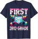 First Day School 3rd Grade Third Drip Baseball Teacher Boy T-Shirt - T-Shirt | Navy