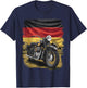 Motorcycle Vintage Germany Flag Retro Biker Men Fathers Day T-Shirt - T-Shirt | Navy