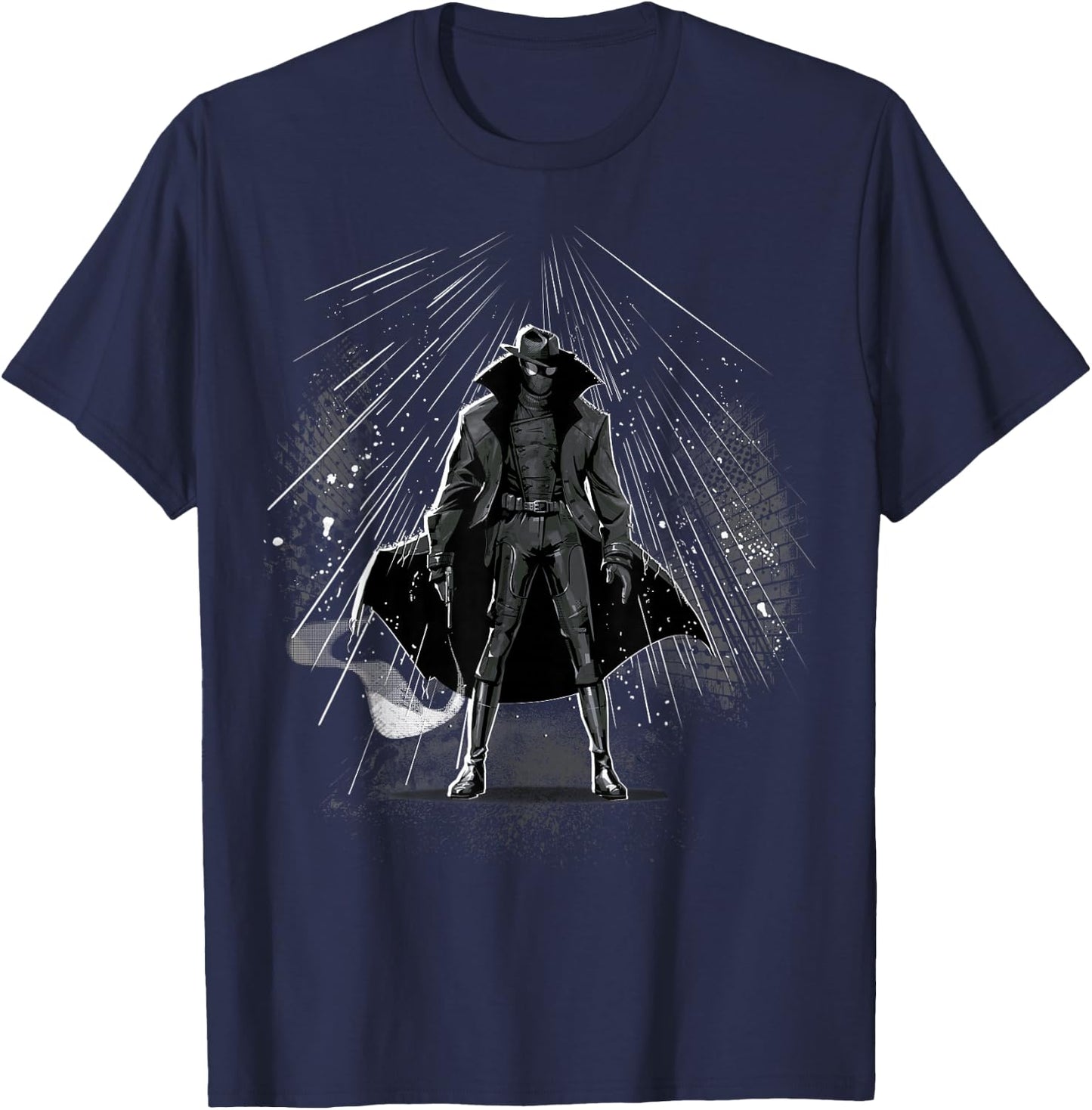 Marvel Spider-Man Spider-Noir Trenchcoat Standing in Rain T-Shirt - T-Shirt | Navy