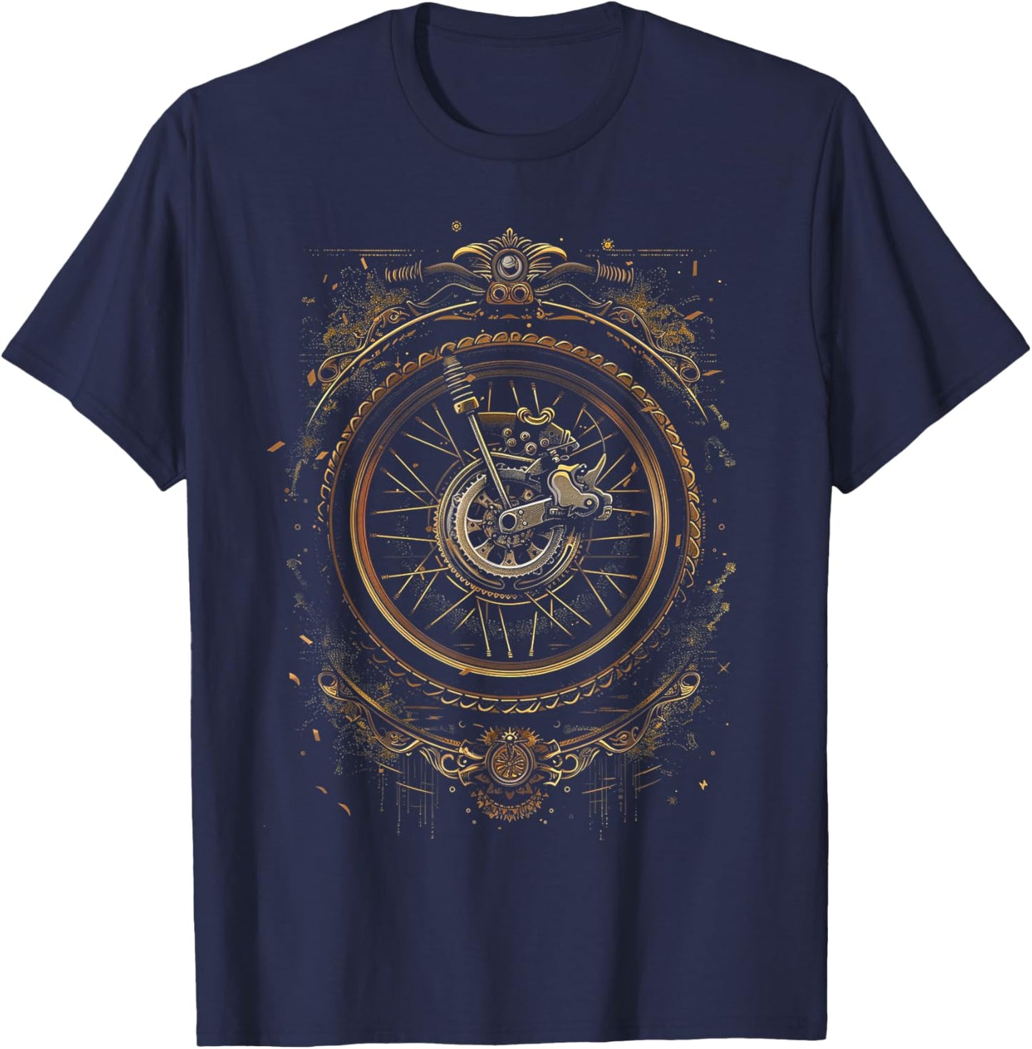 Steampunk Dirt Bike Cycling , black T-Shirt - T-Shirt | Navy