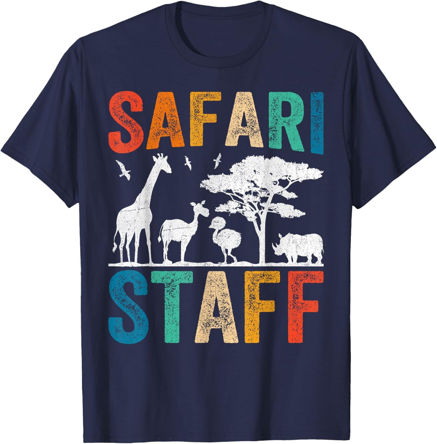 Safari Staff Africa Zoo Wilderness Serengeti Safari Tour T-Shirt - T-Shirt | Navy