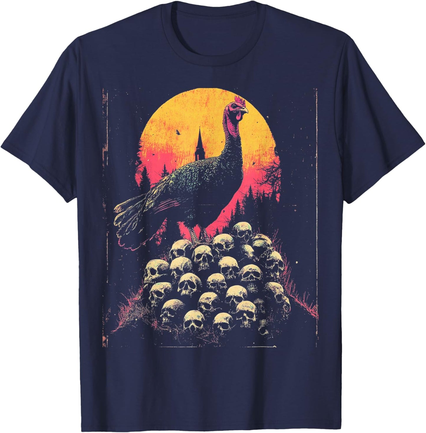 Dark Academia Turkey Goth T-Shirt - T-Shirt | Navy