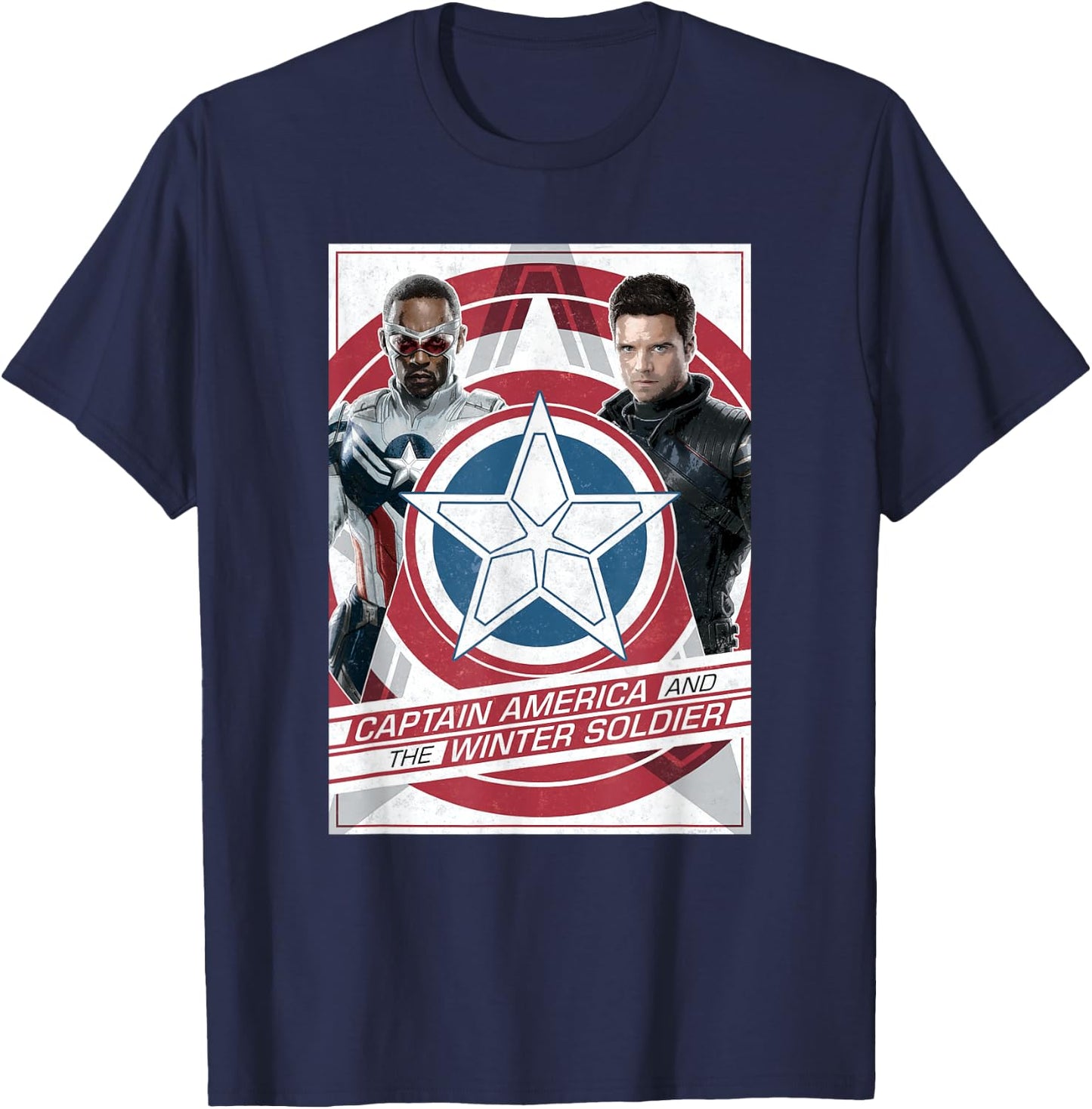 Marvel Captain America and the Winter Soldier Sam and Bucky T-Shirt - T-Shirt | Navy