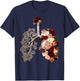 Anatomical Lungs And Bloom Roses Floral T-Shirt - T-Shirt | Navy