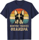 Vintage Boston Terrier Grandpa Dog Lovers Father's Day T-Shirt - T-Shirt | Navy