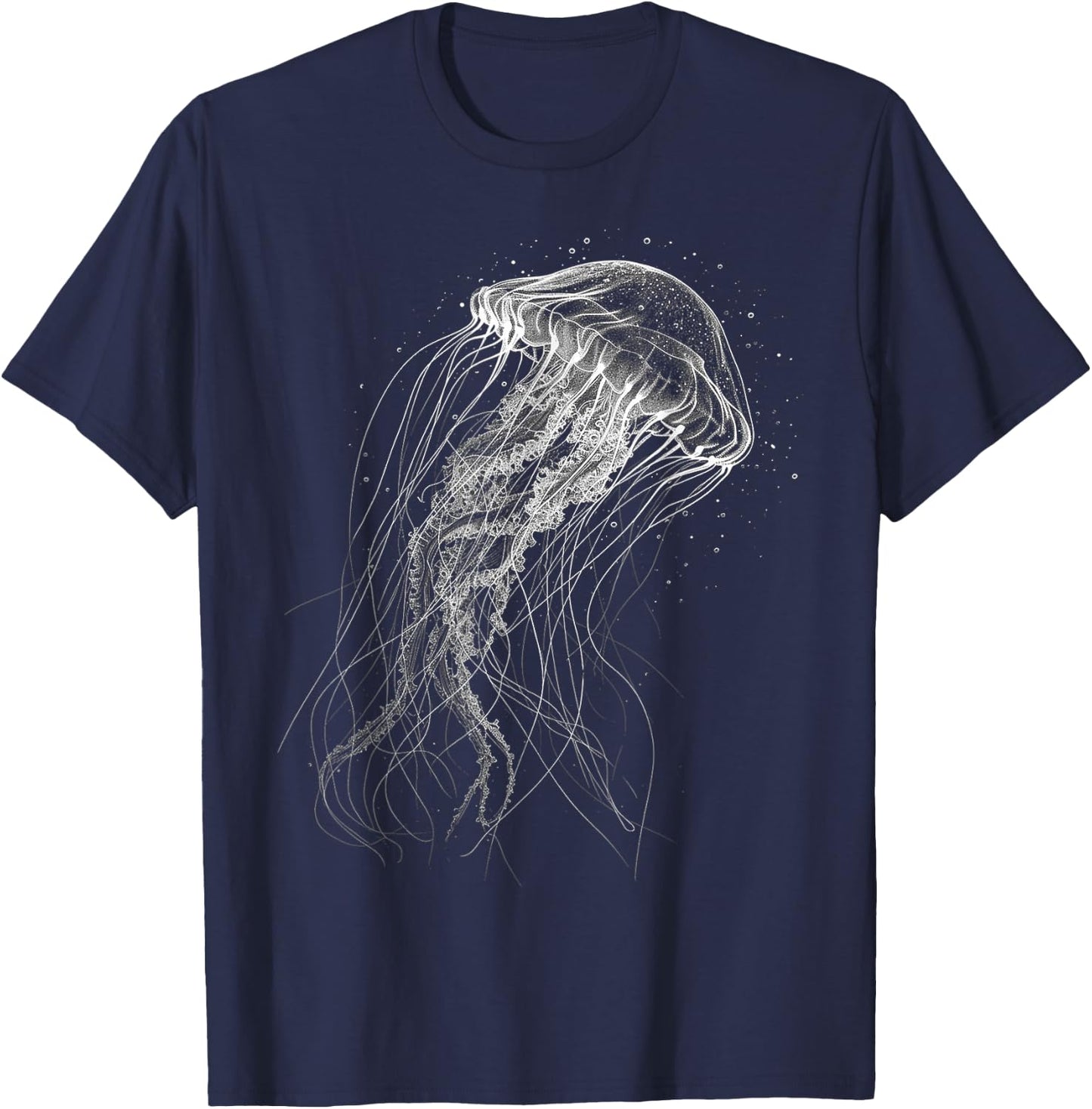 Jellyfish Animal Illustration Jellyfish , black T-Shirt - T-Shirt | Navy