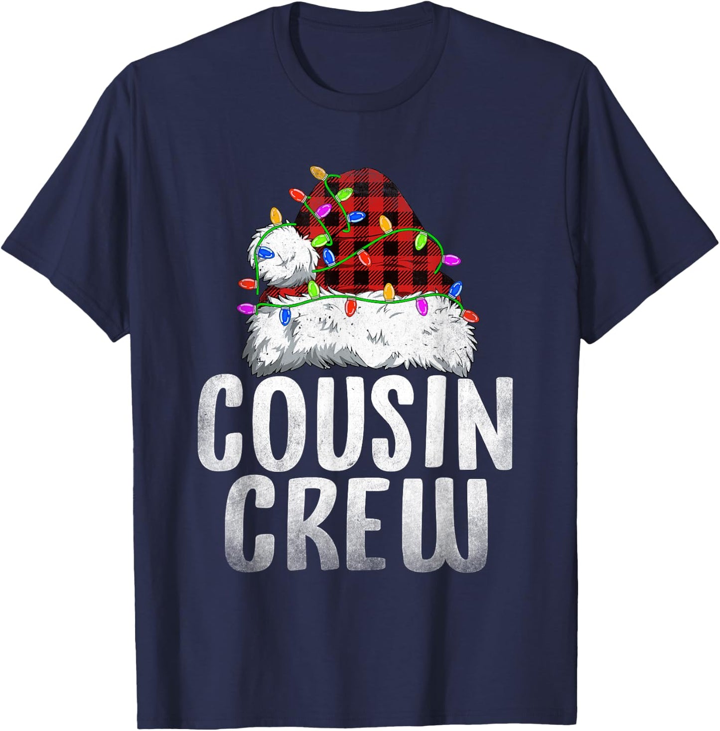 Christmas Cousin Crew Santa Xmas Family Matching Pajamas T-Shirt - T-Shirt | Navy