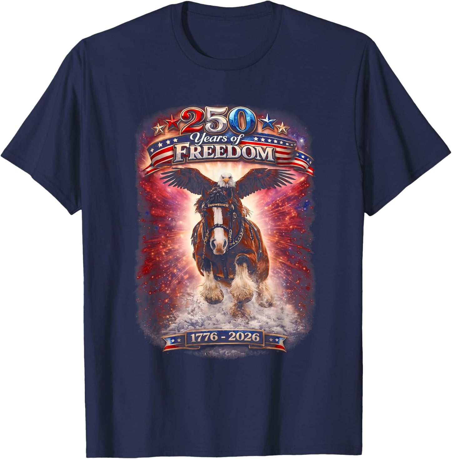 250 Years American 1776 2026 250th USA Birthday 4th of July T-Shirt - T-Shirt | Navy