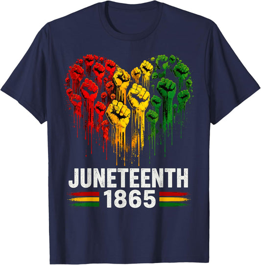 Juneteenth June 19th 1865 Freedom Melanin T-Shirt - T-Shirt | Navy
