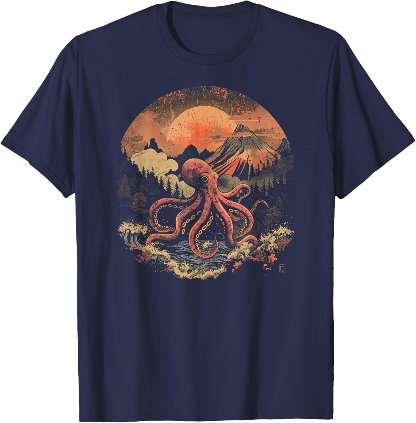 Evening Octopus T-Shirt - T-Shirt | Navy