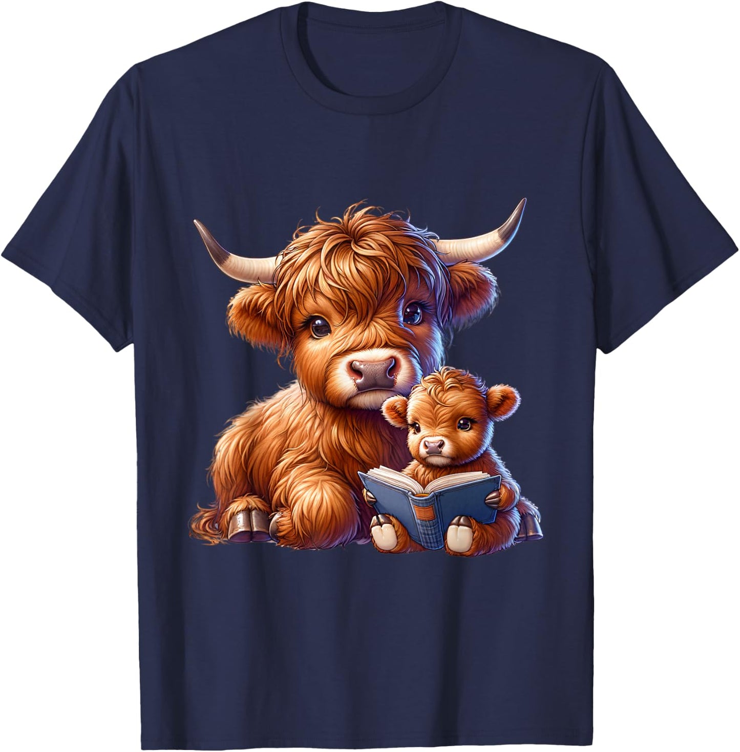 Cow, Highland Cow, Cow Costume, Highland Cow , black T-Shirt - T-Shirt | Navy