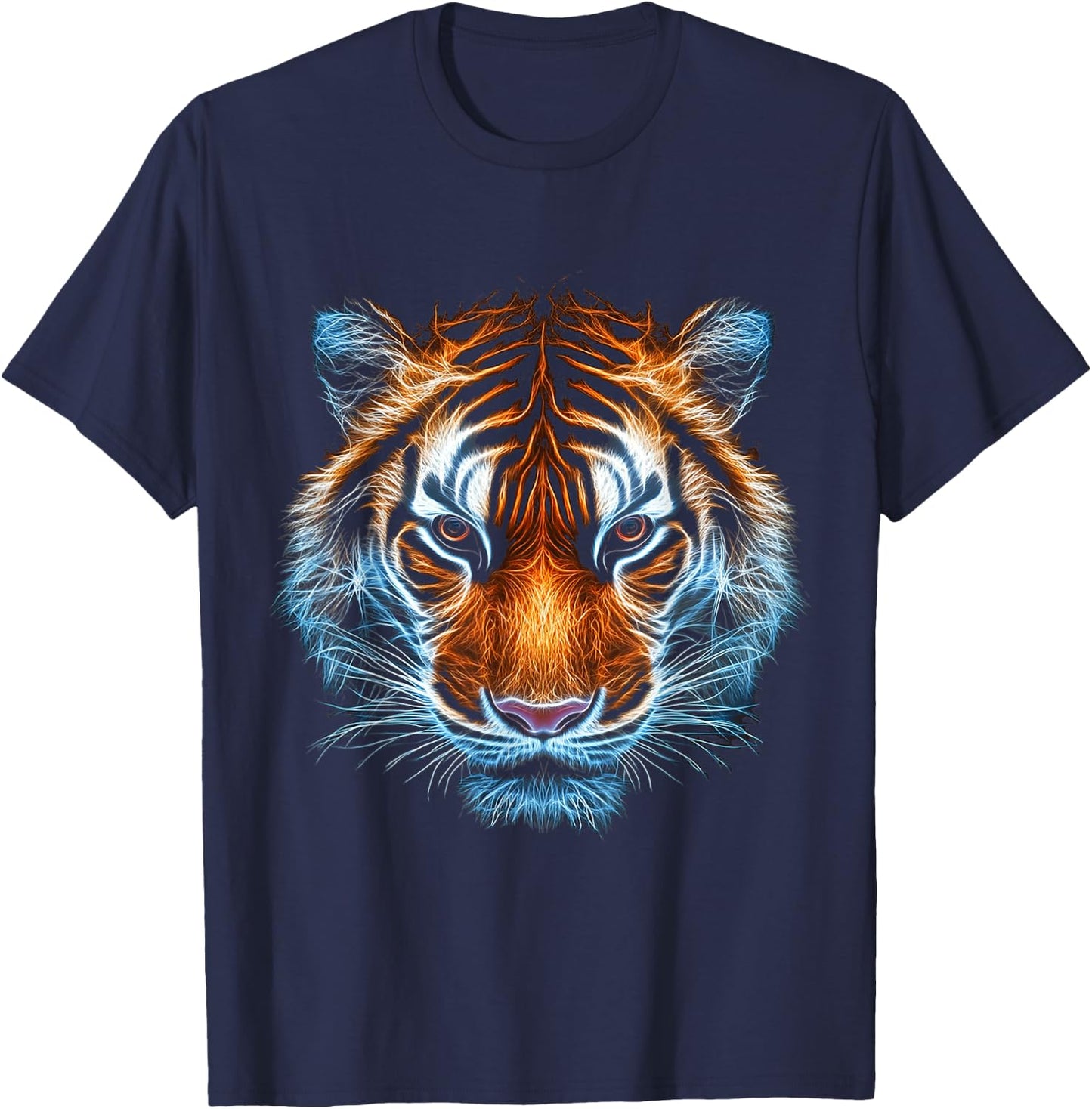 Tiger Animal Graphic Artwork Tiger , black T-Shirt - T-Shirt | Navy