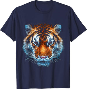 Tiger Animal Graphic Artwork Tiger , black T-Shirt - T-Shirt | Navy