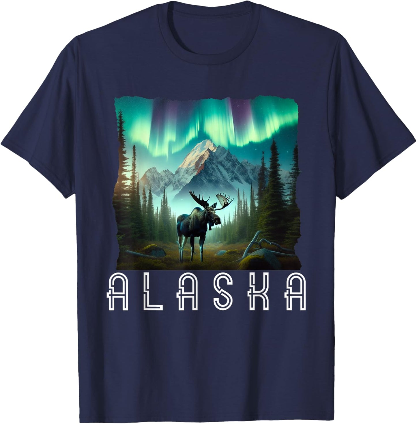 Matching Family Friends and Group Alaska Silhouette T-Shirt - T-Shirt | Navy