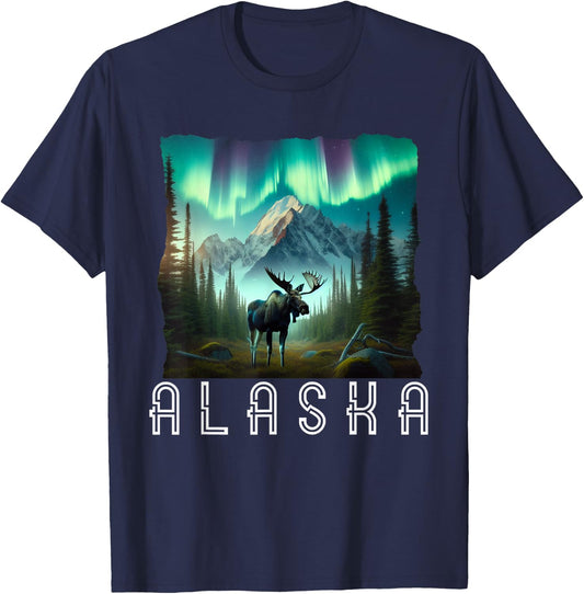Matching Family Friends and Group Alaska Silhouette T-Shirt - T-Shirt | Navy