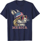 Rabbit Bunny - Patriotic 4th of July American Flag Mullet T-Shirt - T-Shirt | Navy