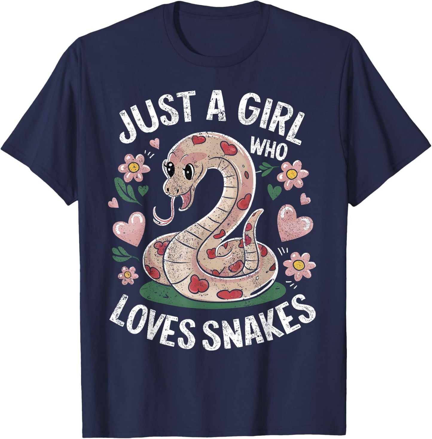 Girl Who Loves Snakes T-Shirt - T-Shirt | Navy