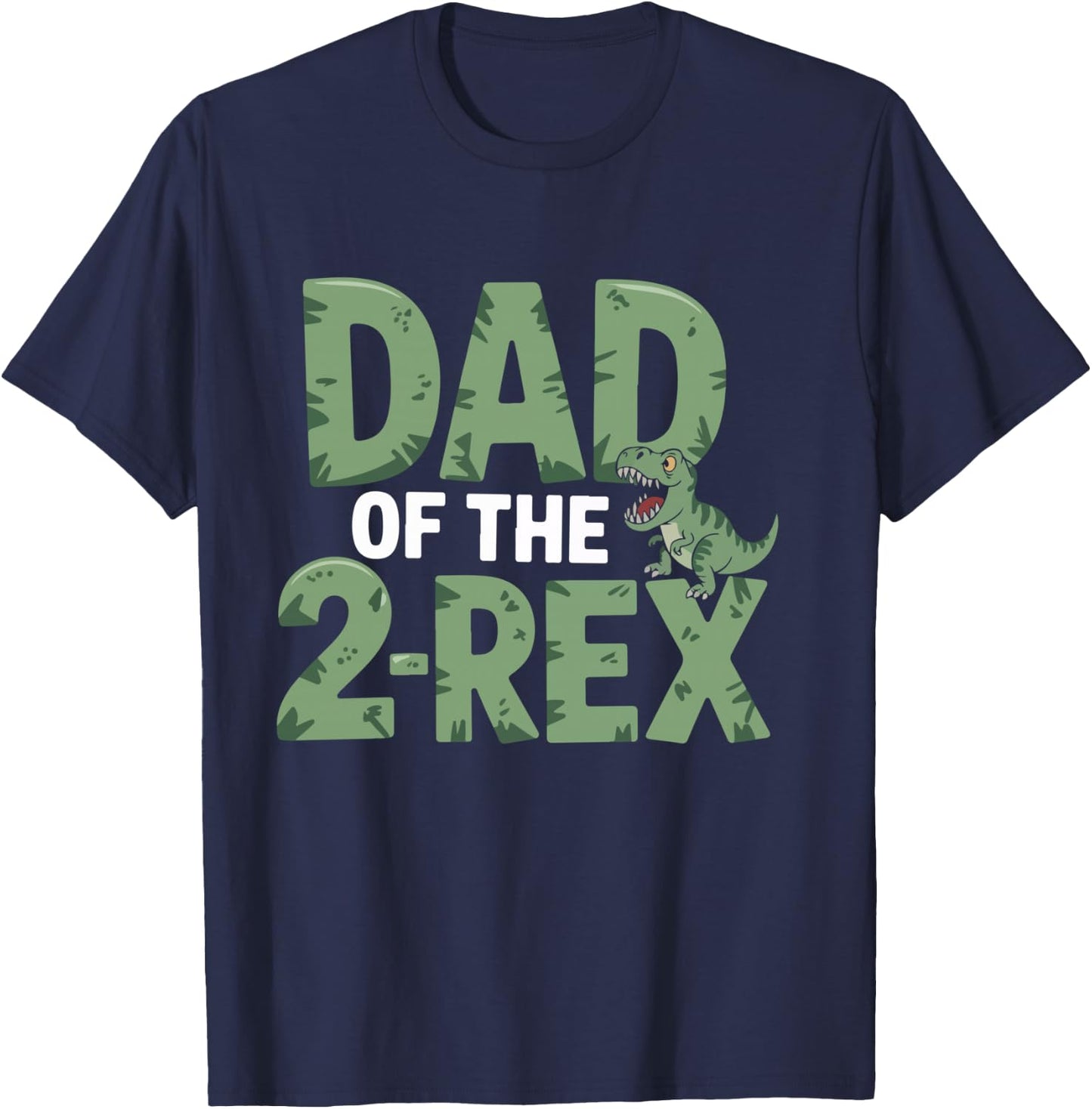 Dad Of The 2-Rex Dinosaur Humor T-Shirt - T-Shirt | Navy