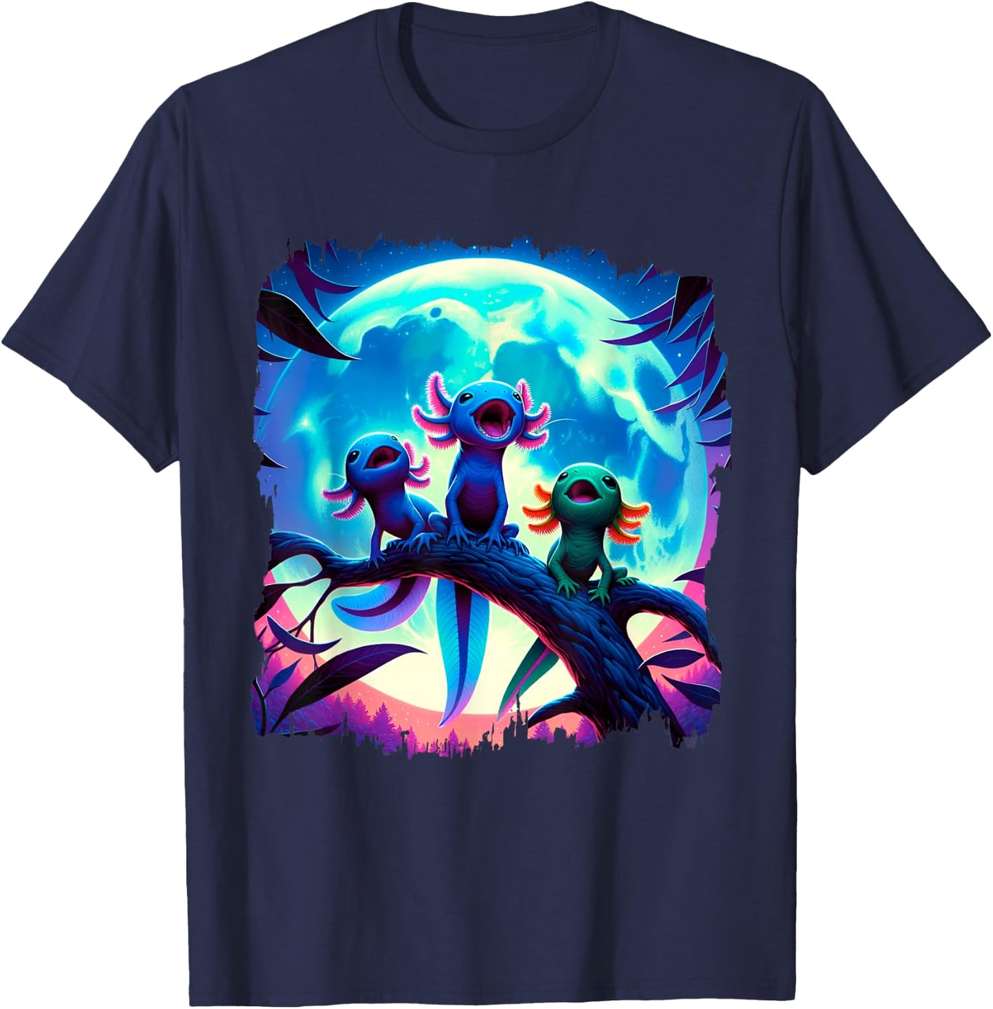 Axolotls Howl At Moon Axolotl Owner T-Shirt - T-Shirt | Navy
