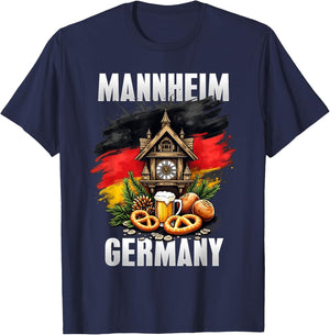 Mannheim Germany Souvenir German Flag Oktoberfest Travel T-Shirt - T-Shirt | Navy