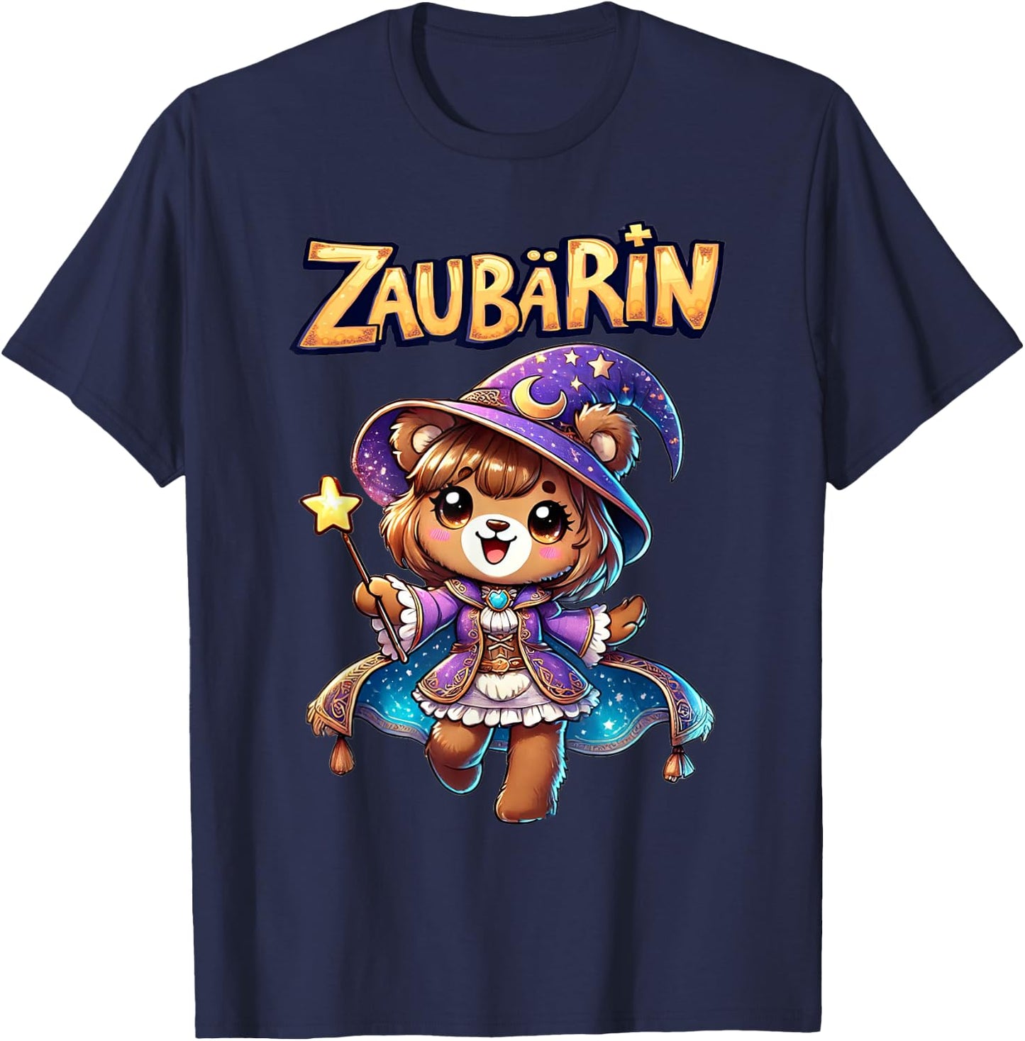ZauBärin | Karneval Mädchen Kostüm Bär Zauberin T-Shirt - T-Shirt | Navy