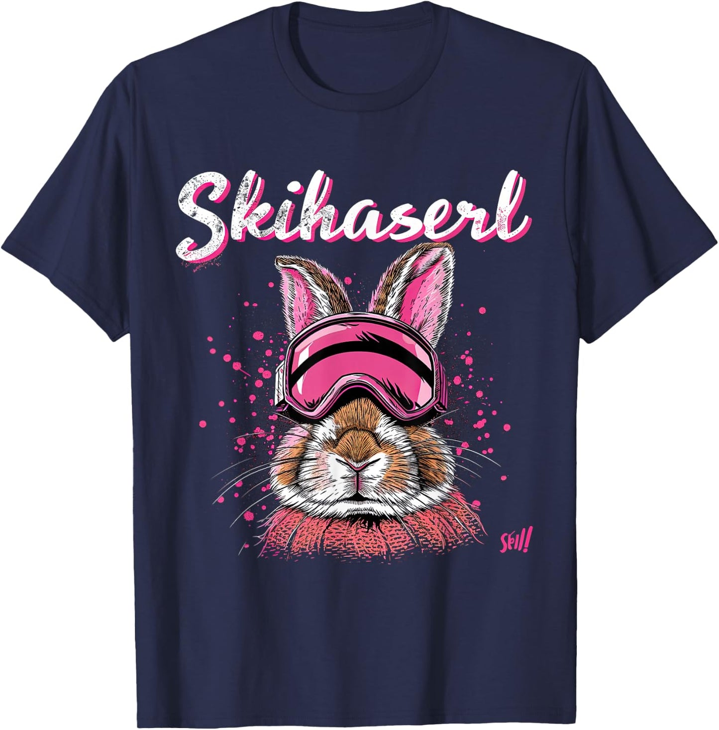 Skihaserl Apres Ski Haserl Skier Winter Women's , black T-Shirt - T-Shirt | Navy