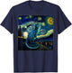 Surrealism Starry Night Chinese Water Dragon T-Shirt - T-Shirt | Navy