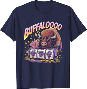 Lucky Buffalo Casino Slot Machine Gambling Gift Gambler T-Shirt - T-Shirt | Navy