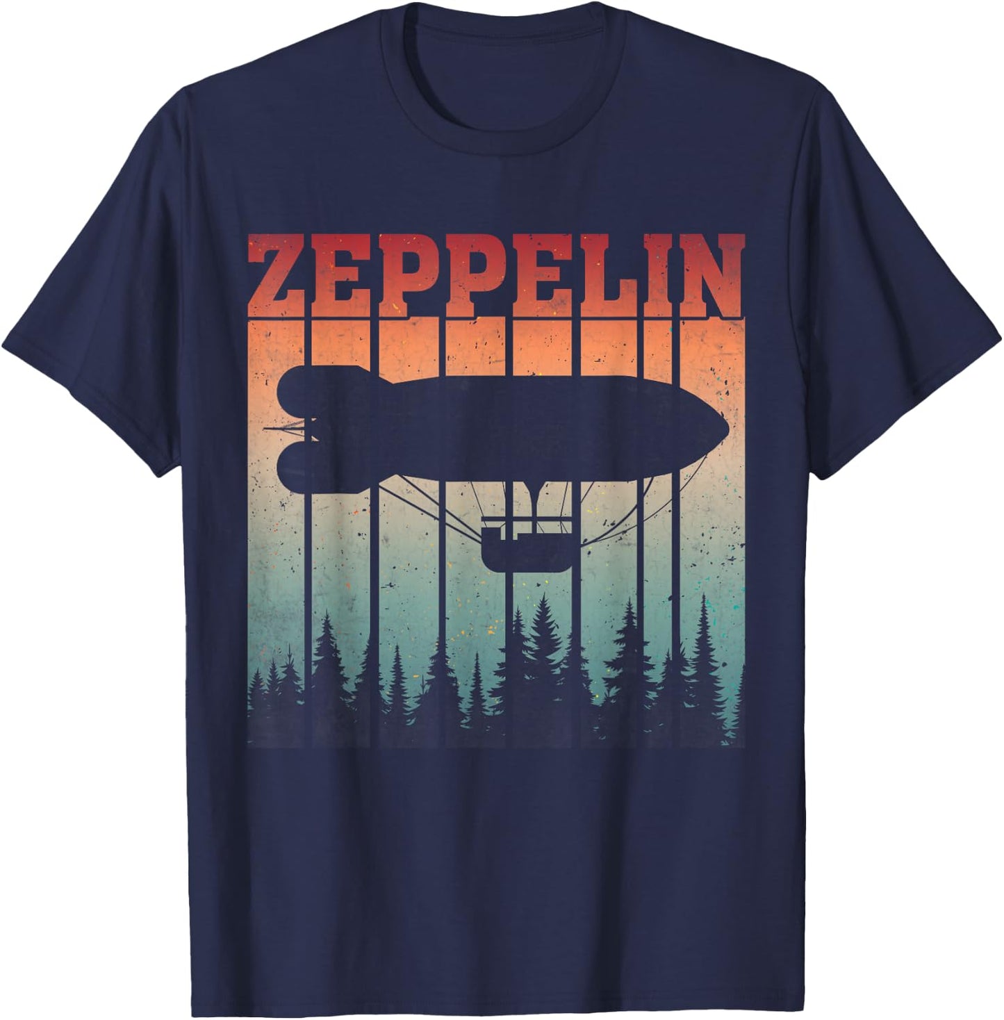 Zeppelin Retro Dirigible Vintage Zepelin Airship T-Shirt - T-Shirt | Navy