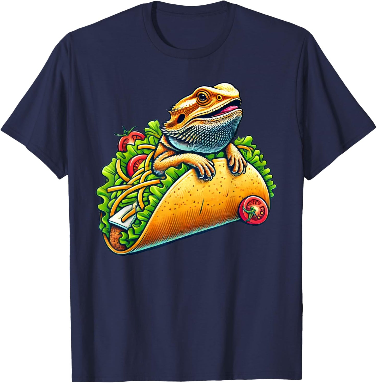 Funny Bearded Dragon In A Taco T-Shirt - T-Shirt | Navy