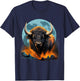 Bison Colorful Nature Buffalo Motif Savanna Safari Wildlife T-Shirt - T-Shirt | Navy