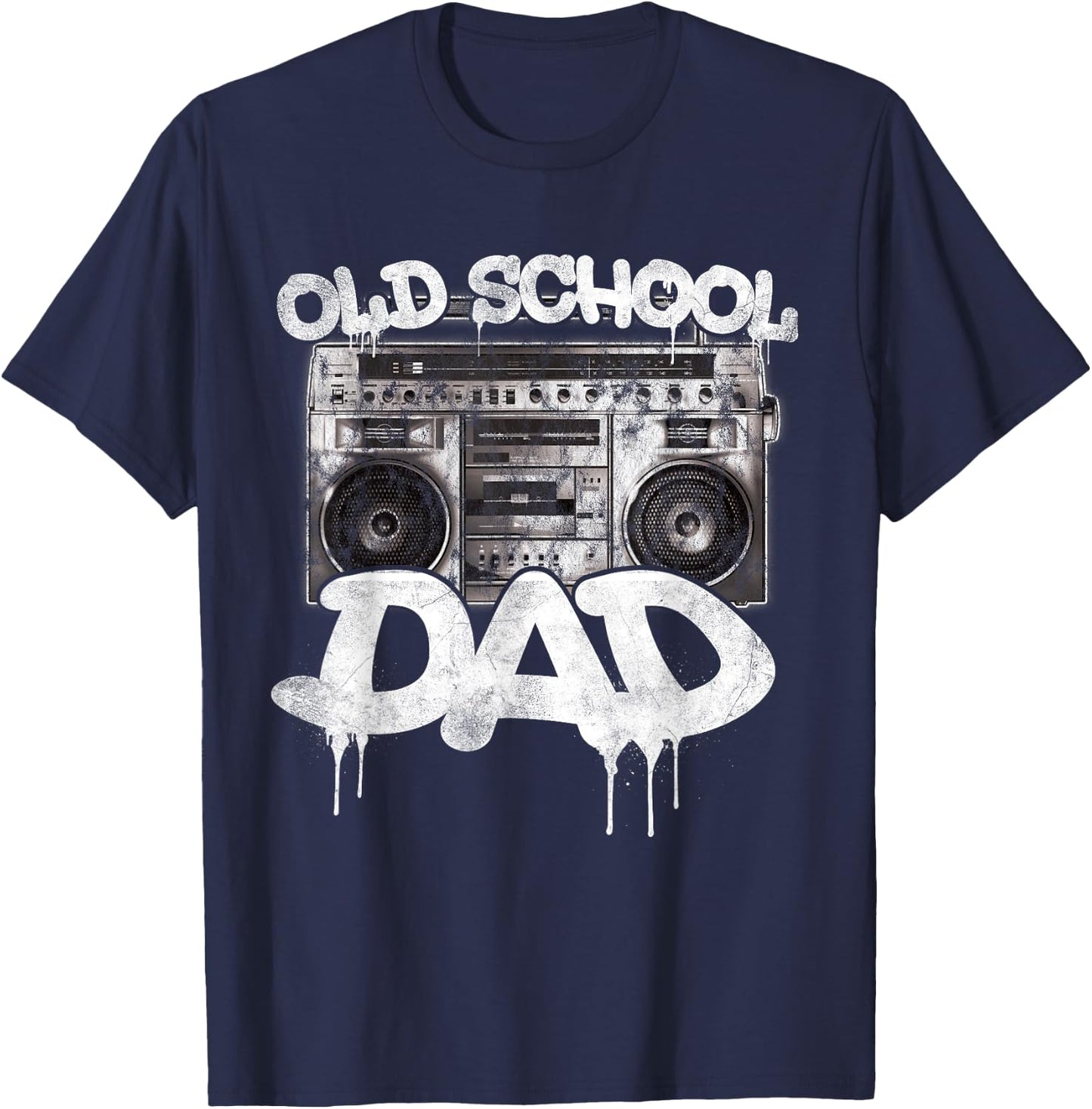 Old School Dad Boombox T-Shirt - T-Shirt | Navy
