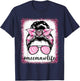 Tie Dye Meemaw Life Leopard Messy Bun Bleaches Mother's Day T-Shirt - T-Shirt | Navy