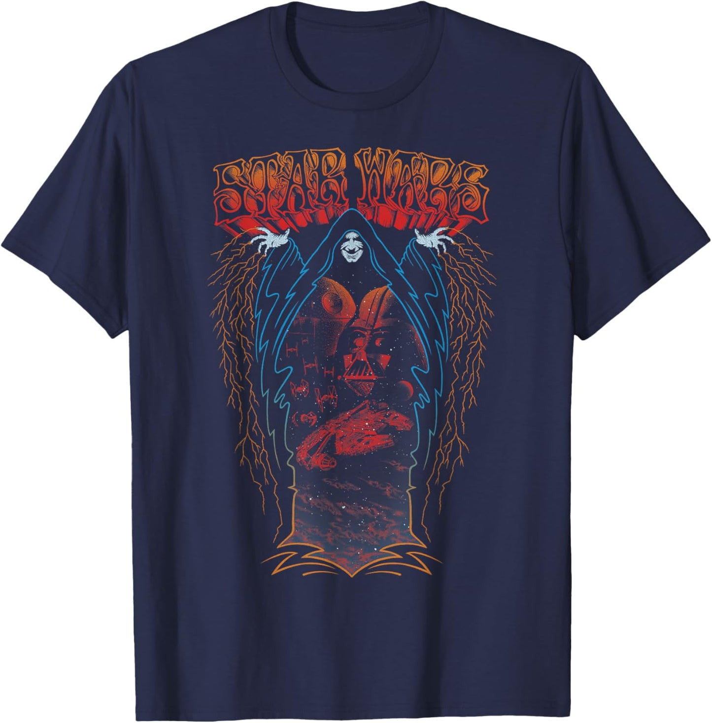 Star Wars Emperor Palpatine Vader Groovy Psychedelic T-Shirt - T-Shirt | Navy