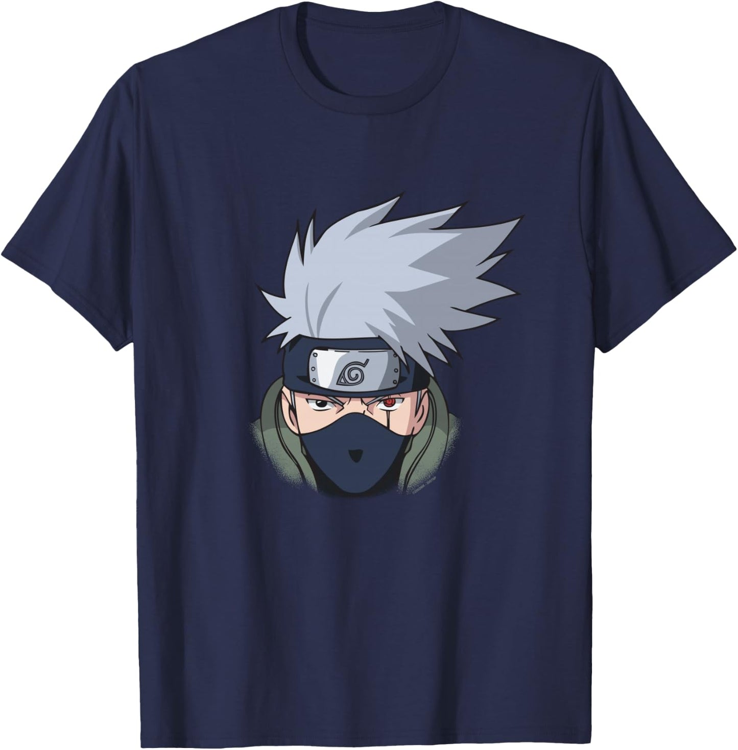 Naruto Shippuden Kakashi Oversized Portrait Anime Manche Longue T-Shirt - T-Shirt | Navy