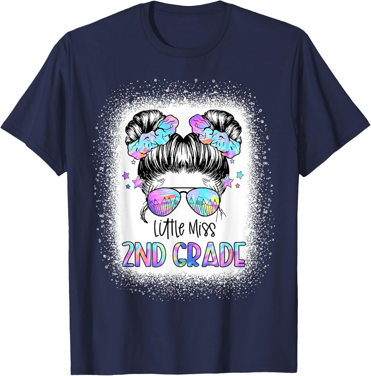 Little Miss 2nd Grade First Day Of School Second Grade Girls T-Shirt - T-Shirt | Navy