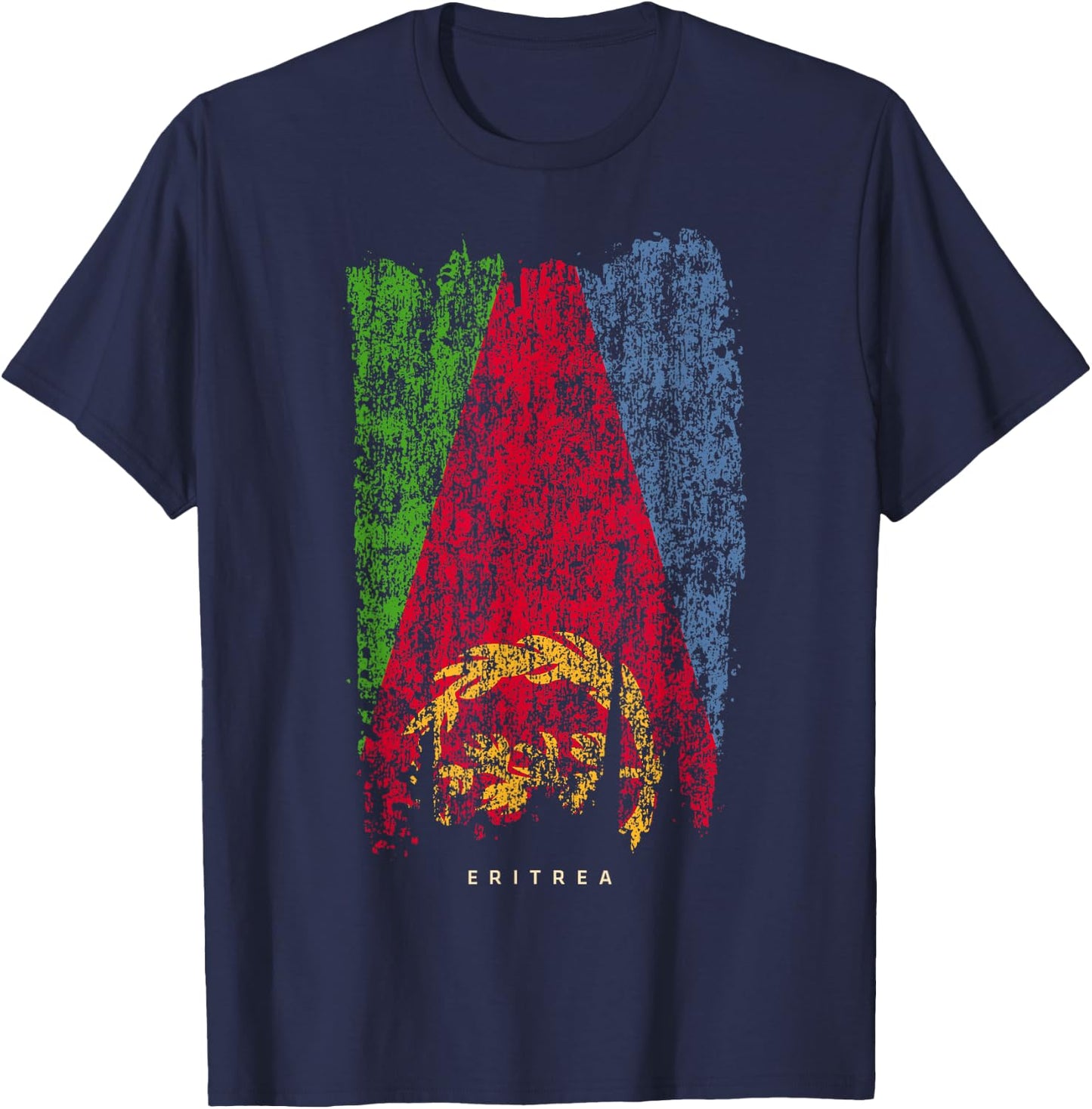 Vintage Eritrea Retro Eritrean Flag Shirt T-Shirt - T-Shirt | Navy