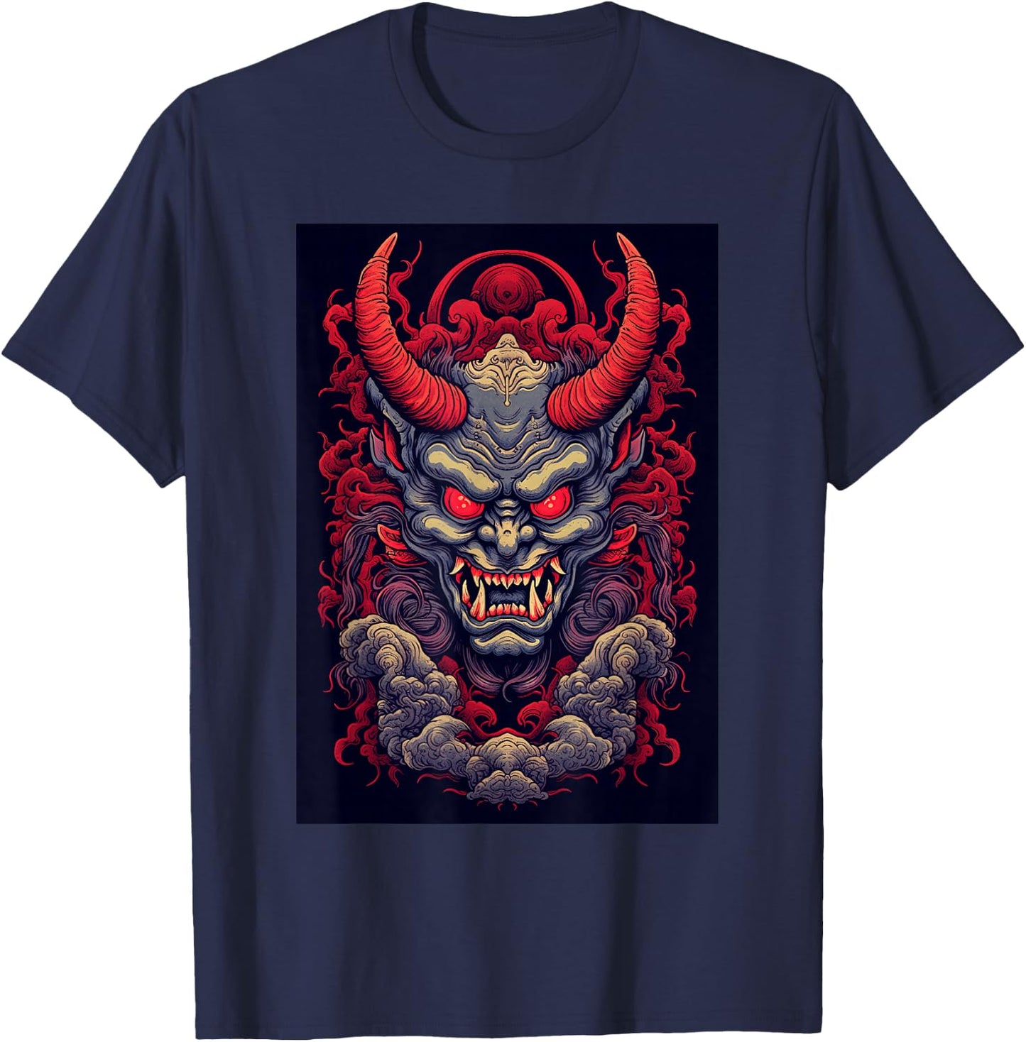 Oni Dämon Japanischer Teufel T-Shirt - T-Shirt | Navy