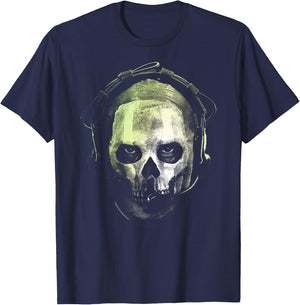 Call of Duty Ghost Skull Portrait Video Game T-Shirt - T-Shirt | Navy