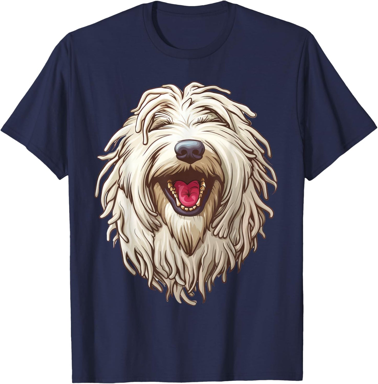 Komondor | Hungarian sheepdog | Cartoon Artwork T-Shirt - T-Shirt | Navy