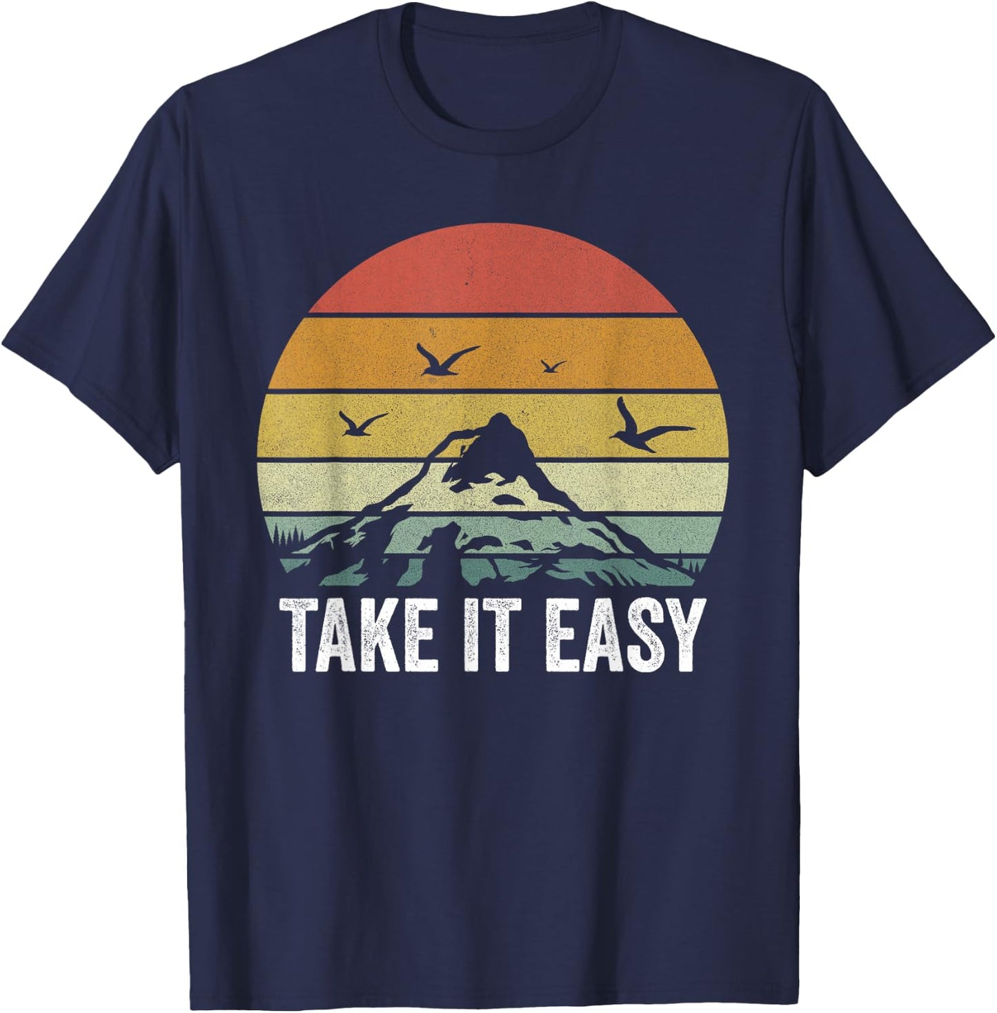 Retro Take It Easy Shirt Vintage Outdoors Camping T-Shirt - T-Shirt | Navy