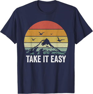 Retro Take It Easy Shirt Vintage Outdoors Camping T-Shirt - T-Shirt | Navy