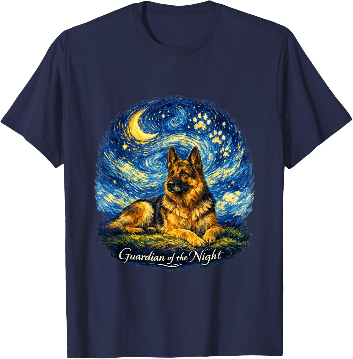 Starry Sky German Shepherd - German Shepherd Owner T-Shirt - T-Shirt | Navy