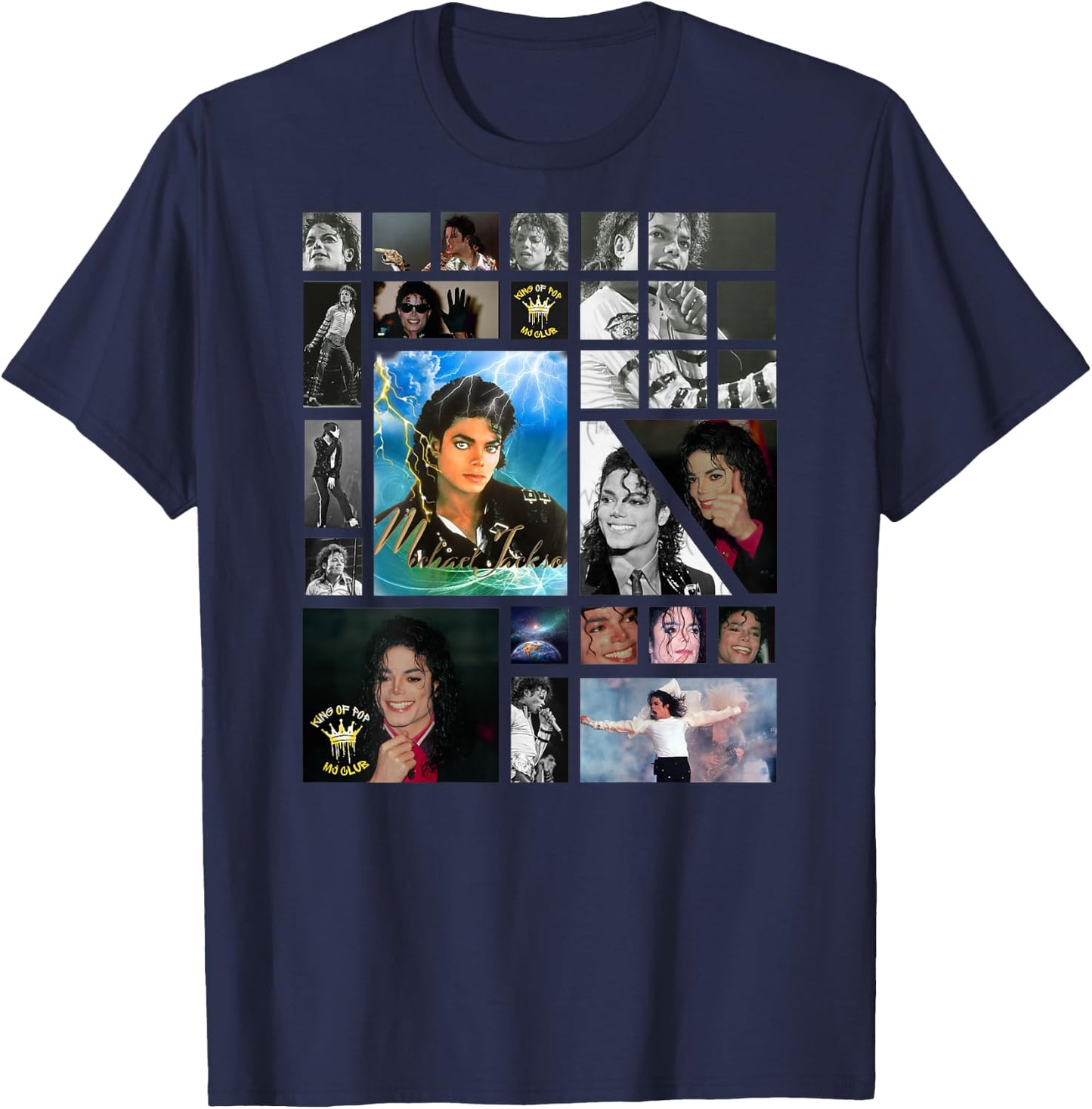 Michael Jackson_703_Back Printed T-Shirt - T-Shirt | Navy