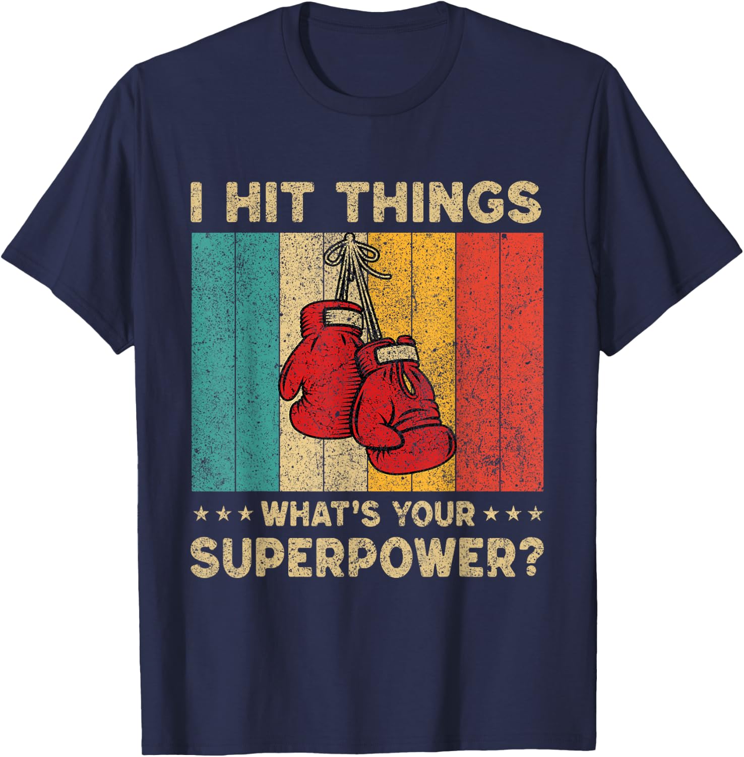 I Throw Punches Vintage Boxing Boxer T-Shirt - T-Shirt | Navy