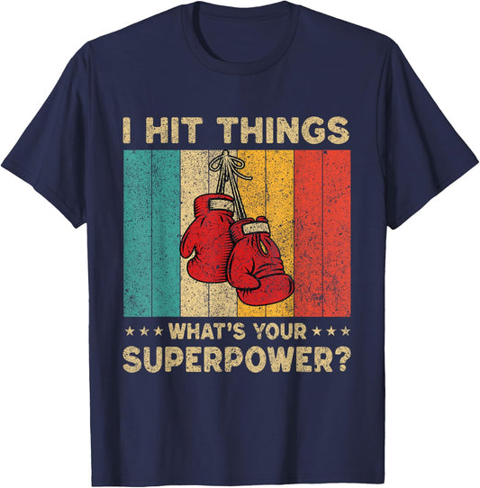 I Throw Punches Vintage Boxing Boxer T-Shirt - T-Shirt | Navy