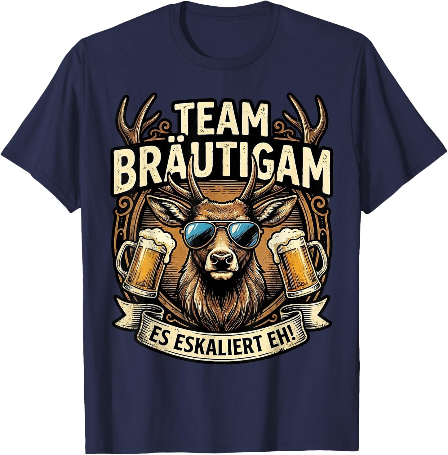 Junggesellenabschied Männer Polterabend Poltern JGA T-Shirt - T-Shirt | Navy