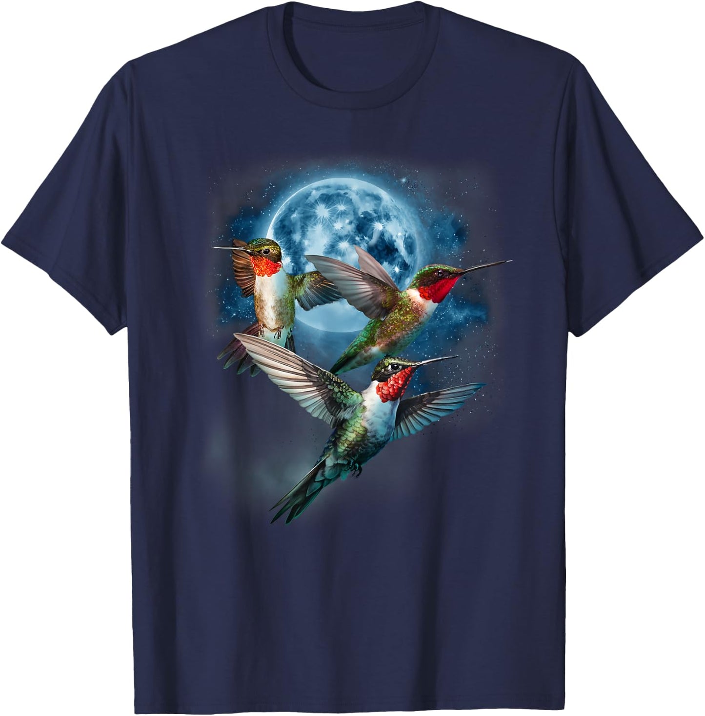 Hummingbird Shirt - Howling at the Moon Hummingbird T-Shirt - T-Shirt | Navy