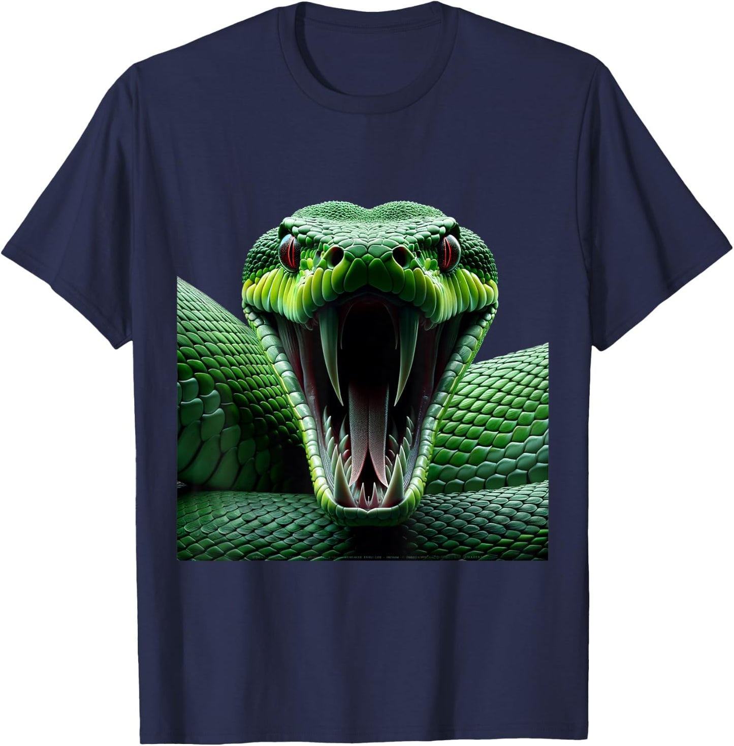 Green Anaconda Shirt Gothic Snake Venomous Serpent Reptile T-Shirt - T-Shirt | Navy