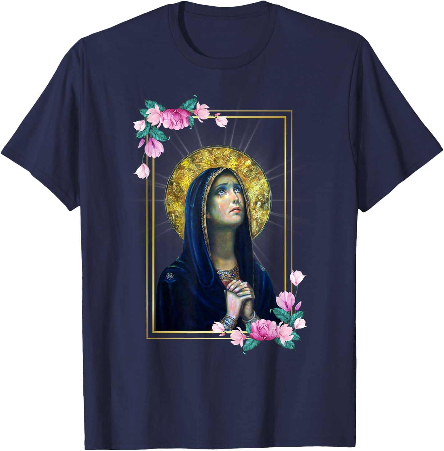 Our Lady of Sorrows Dolours Piety Mater Dolorosa Virgin Mary T-Shirt - T-Shirt | Navy